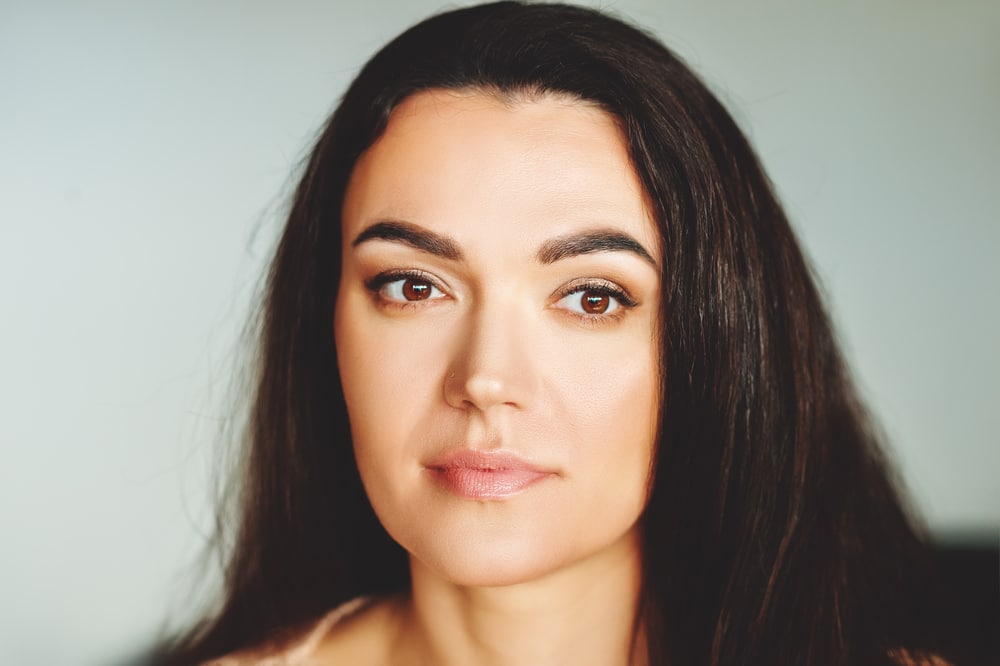 Close,Up,Portrait,Of,35-40,Year,Old,Woman,With,Black
